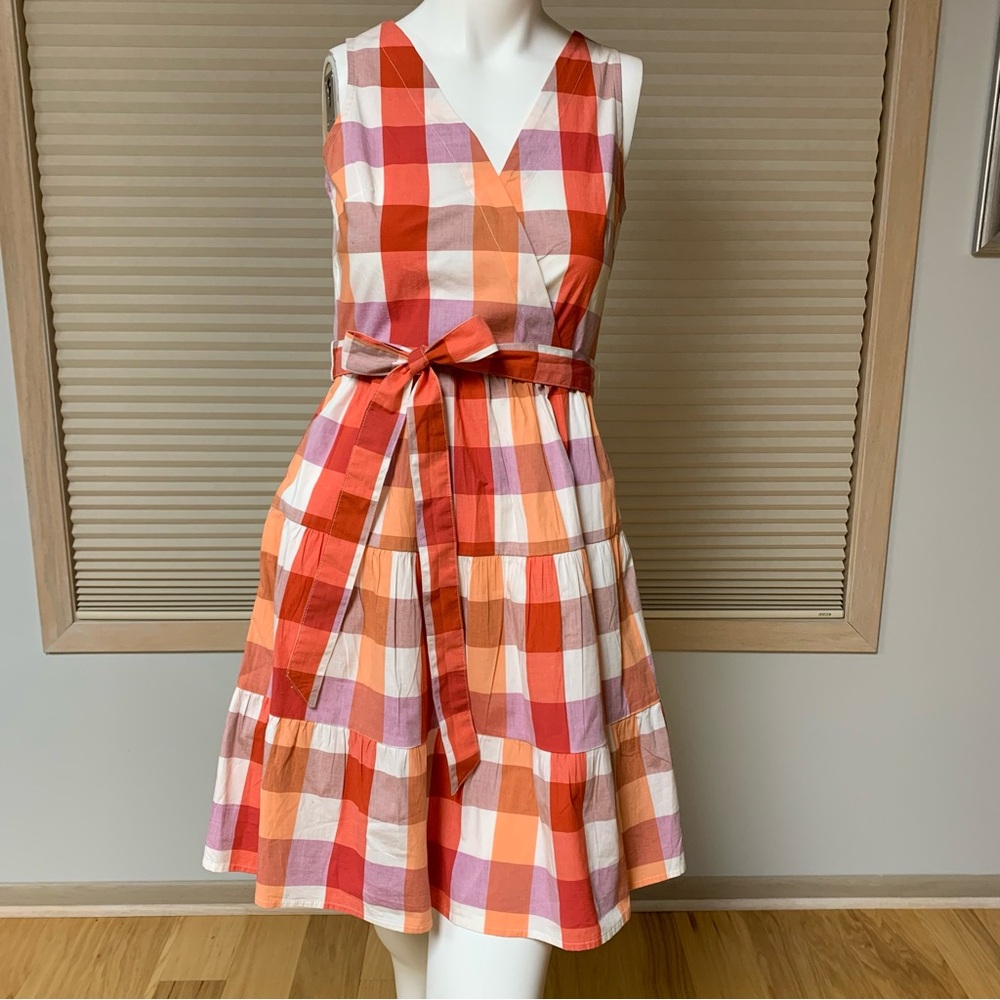 J. Crew Women’s Dress Red/White/multi color. Size 0 Like New